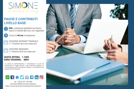 Paghe e Contributi - Corso base (fad) - Laboratorio Intensivo 🆕 𝐎𝐑𝐀 𝐀𝐍𝐂𝐇𝐄 𝐈𝐍 𝐄𝐃𝐈𝐙𝐈𝐎𝐍𝐄 𝐖𝐄𝐄𝐊𝐄𝐍𝐃 🆕 - edizione in partenza cover