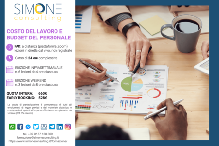Costo del lavoro e budget del personale (FAD 24 ore) - edizione in partenza cover